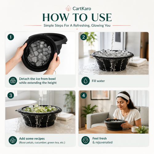 Portable and foldable facial ice cube bowl
